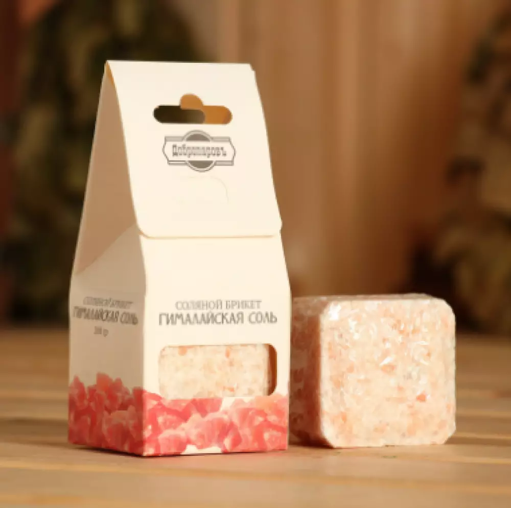 Соляной брикет куб "Гималайская соль" 200 г