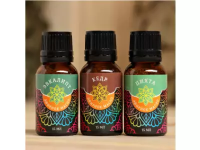 Набор эфирных масел "Кедр. Эвкалипт. Пихта" косметический,3 шт по 15 мл